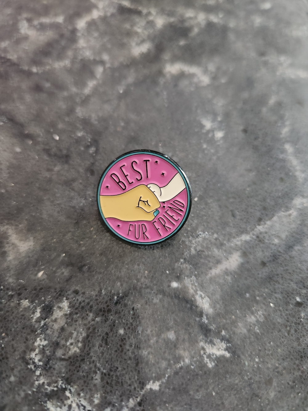 Best Fur Friend Enamel Pin - Pink & Cream